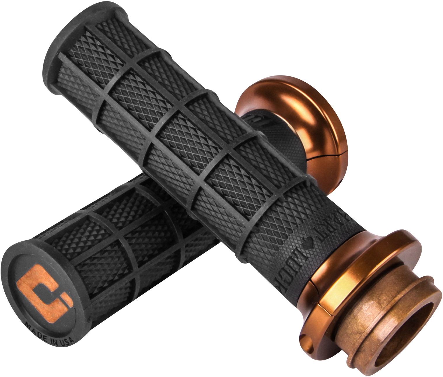 Hart-Luck Signature V-Twin Lock-On™ Grips - TBW - Black/Bronze