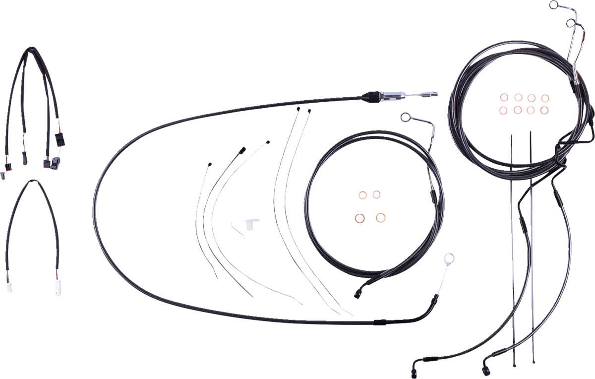 Black Pearl™ Designer Handlebar Installation Kit - 12"-14" - '21-'23 FLH