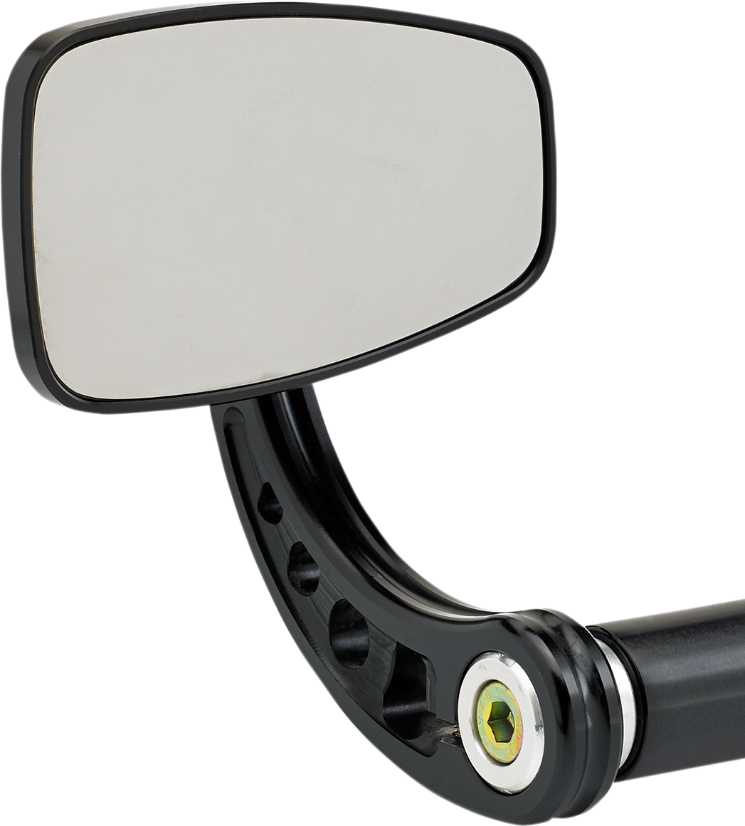 Cafe Style Bar End Mirror - Mirror - Cafe - Side View - Rectangle - Black - Curved