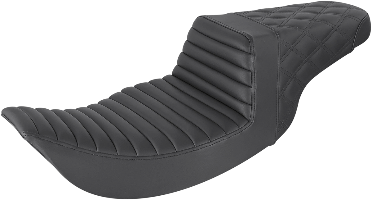 Step-Up Seat — Rear Lattice Stitch/Front Tuck-n-Roll - Step-Up Seat - Front Tuck-n-Roll/Rear Lattice Stitch - Black [0801-1248]