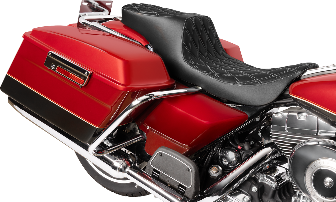 Performance Predator 2-Up Seat - Predator 2-Up Seat - Vinyl - Double Diamond - Silver Stitching- w/o Backrest - FL '97-'07 [0801-1997] - Image 3