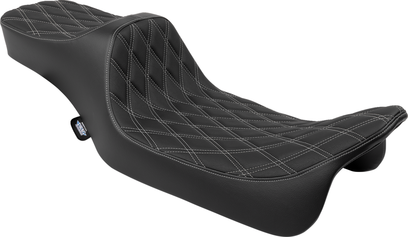Extended Reach Predator III Seat - Predator III Seat - Extended Reach - Double Diamnd - Silver Stitching - FLH/FLT '08-'24 [0801-1924]