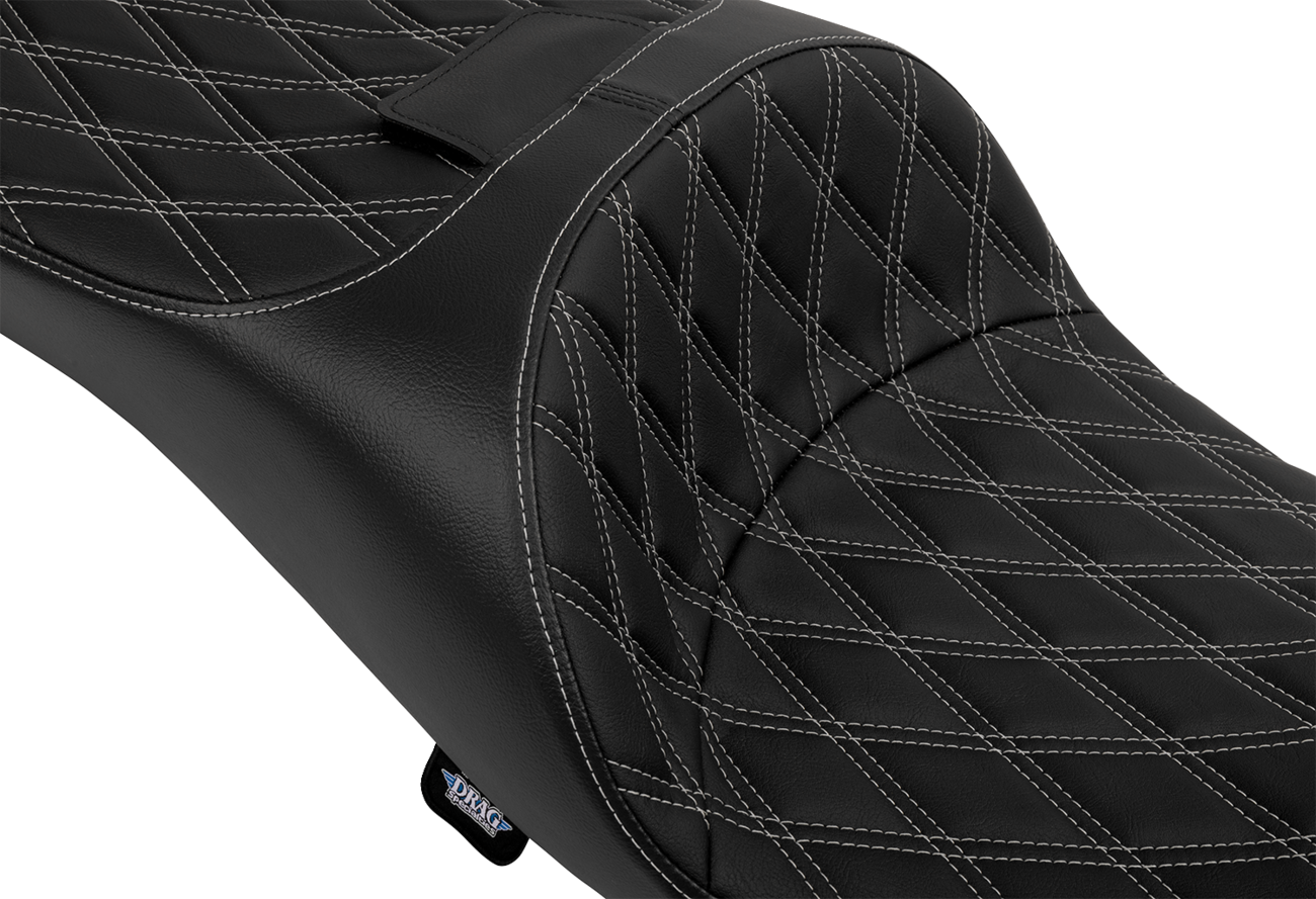 Extended Reach Freedom Touring Seats - Extended Reach Freedom Seat - Vinyl - Double Diamond - Silver Stitch - FLT/FLH '09-'25 [0801-1981] - Image 2