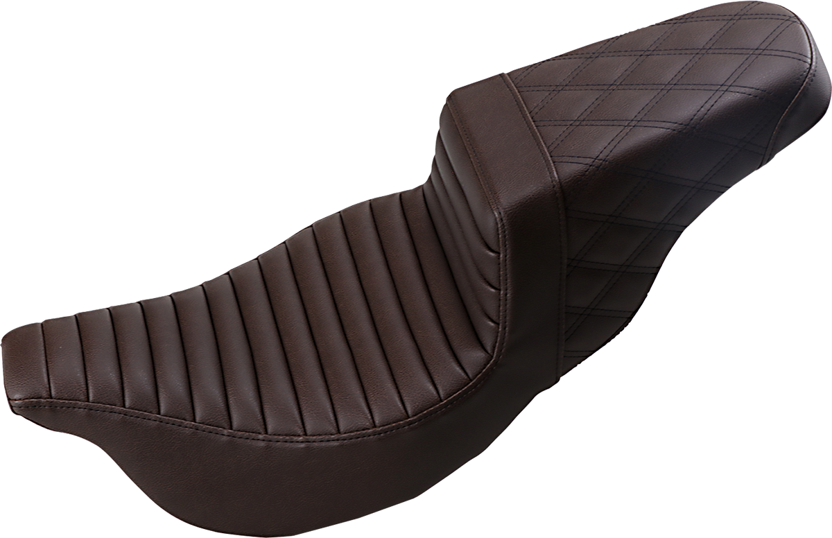 Step-Up Seat — Rear Lattice Stitch/Front Tuck-n-Roll - Step-Up Seat - Front Tuck-n-Roll/Rear Lattice Stitch - Brown - FL '08-'24 [0801-1245] - Image 2