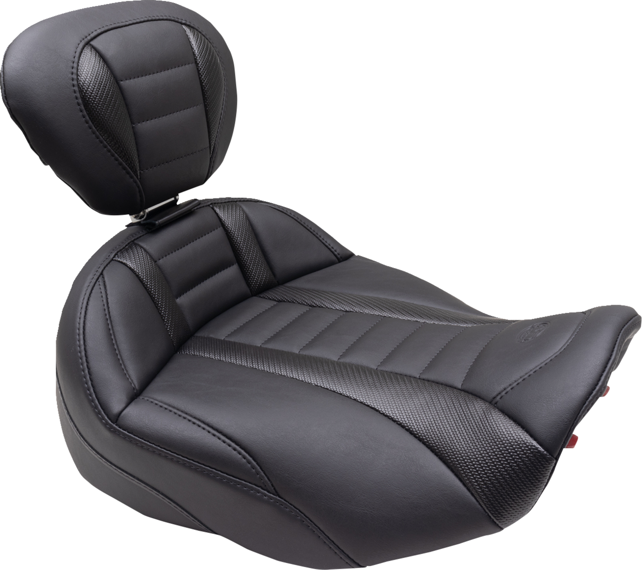 Deluxe Touring Solo Seat - w/ Backrest - Black Stitch - FLT/FLH '23-'25 [0801-1675]