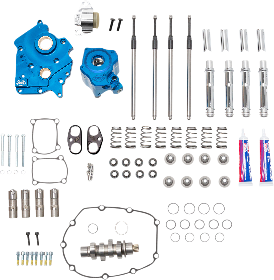 Cam Chest Kit for M8 - Cam Chest Kit with Plate - Chain Drive - Oil Cooled - 550 Cam - Chrome Pushrods - M8 [0925-1362]