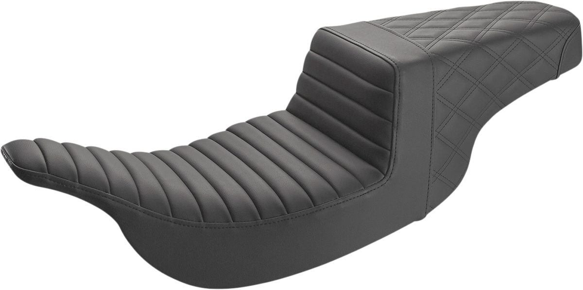 Step-Up Seat — Rear Lattice Stitch/Front Tuck-n-Roll - Step-Up Seat - Front Tuck-n-Roll/Rear Lattice Stitch - Black [0801-1346]