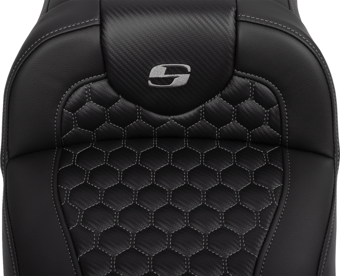 Roadsofa™ Extended Reach Seat - with Backrest - Honeycomb - Dark Gray Stitch - FLTR/FLHX '23-'24 [0801-1764] - Image 4