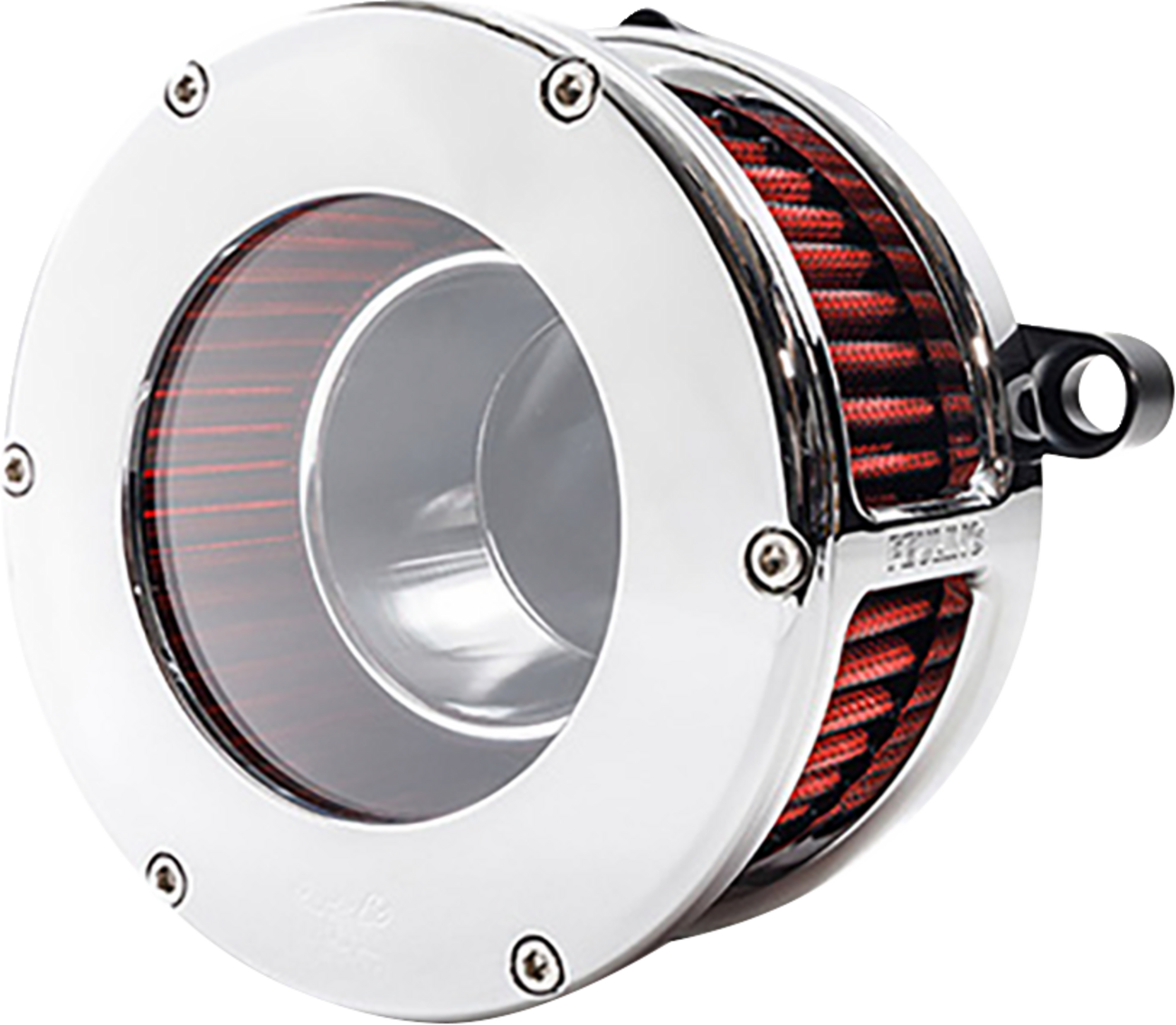 BA Air Cleaner Kit - Chrome/Clear with Red Filter - M8 [1010-3324]