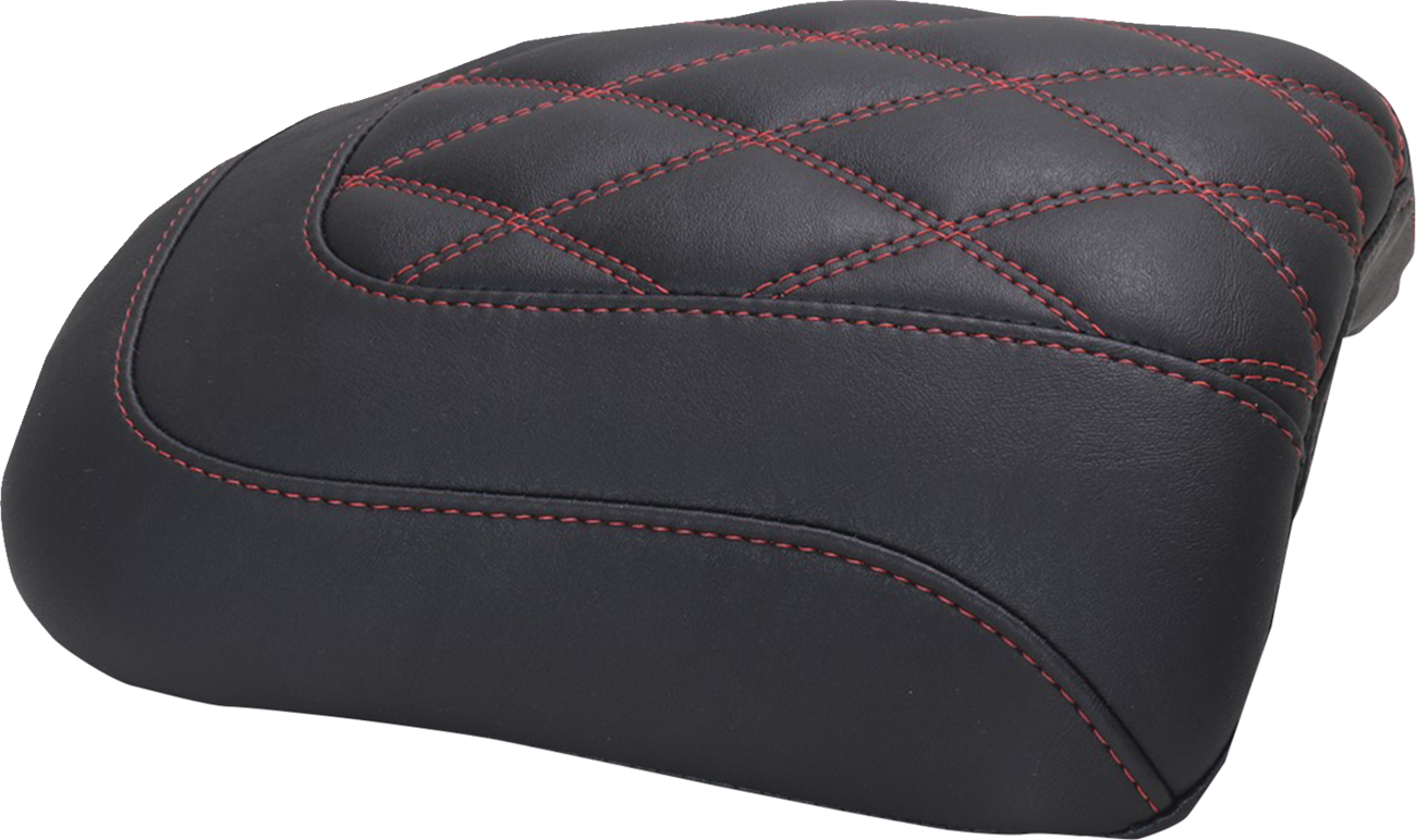 Padded Passenger Seat Cowl - Double Diamond - Dark Cherry Stitch - FLT/FLH '23-'25 [0801-2110]