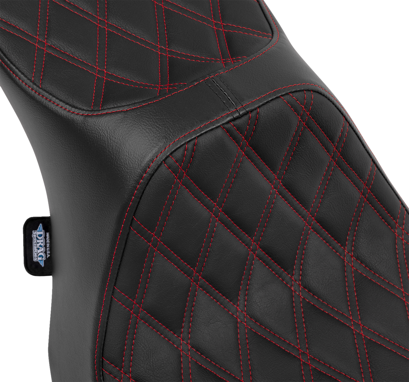Predator III Seat - Predator III 2-Up Seat - Vinyl - Double Diamond - Red Stitching - FLT/FLH '23-'24 [0801-1933] - Image 4