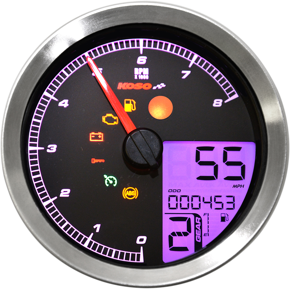 HD-04 Speedometer/Tachometer - Multi-Function Speedometer/Tachometer - HD-04 - Chrome [2211-0171] - Image 6