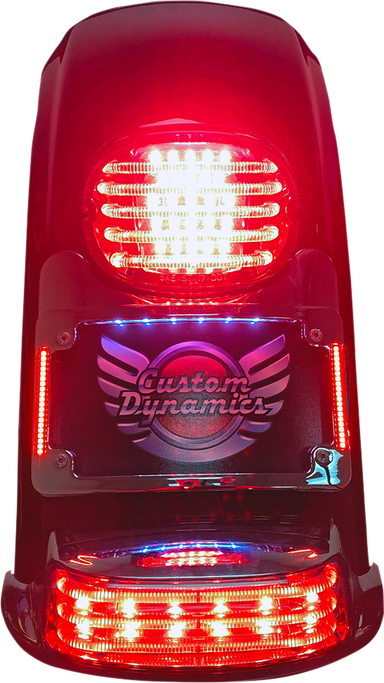Turn Signal Eliminator with Tri Radius Illuminated Plate Frame - Turn Signal Eliminator/Illuminated Tri-Frame - Gloss Black [2030-1497] - Image 2