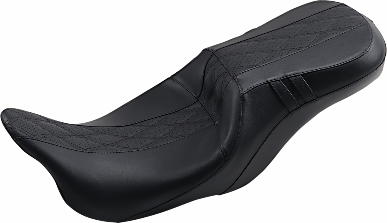 Outcast GT Seat - Outcast GT-2 Seat - 2-Up - w/o Backrest - Black Double Diamond - Perforated - FL '08-'23 [0801-1238]