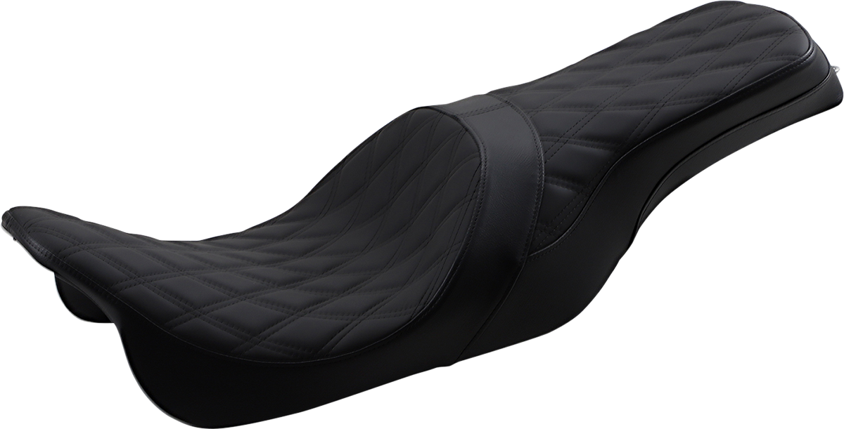 Forward Positioned Predator Seat - Forward Positioned Predator 2-Up Seat - Double Diamond - Black Stitching - FL '08-'23 [0801-1265]