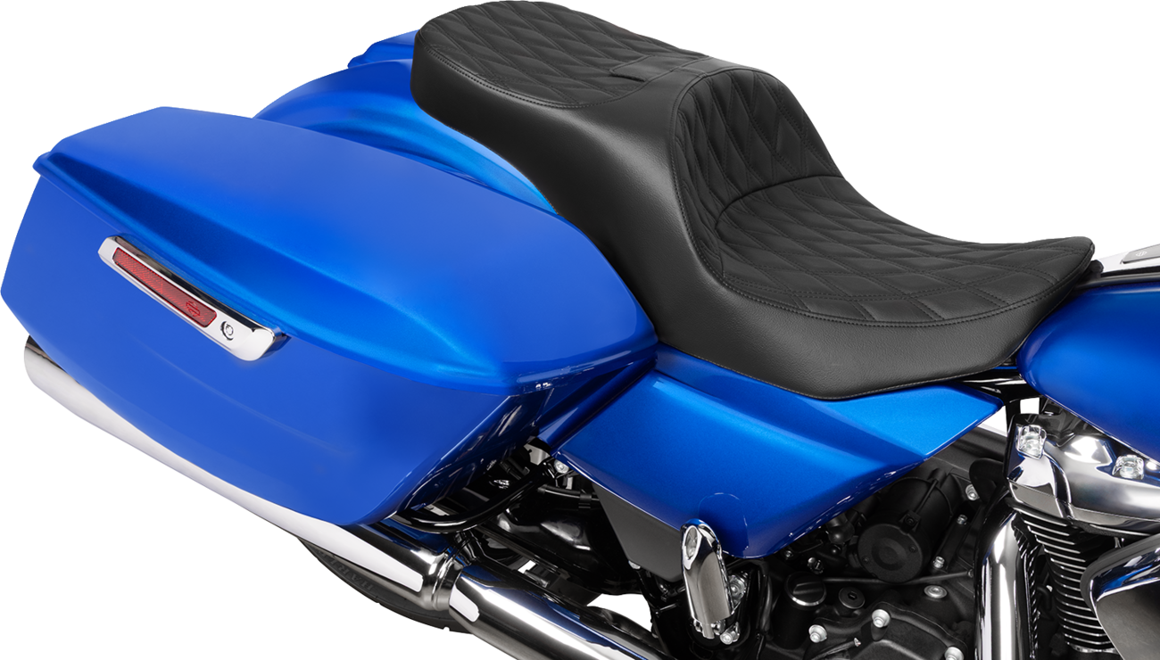 Freedom Touring Seat - Freedom Seat - Black - Vinyl - Black Double Diamond Stitch - FLT/FLH '23-'25 [0801-2098] - Image 3