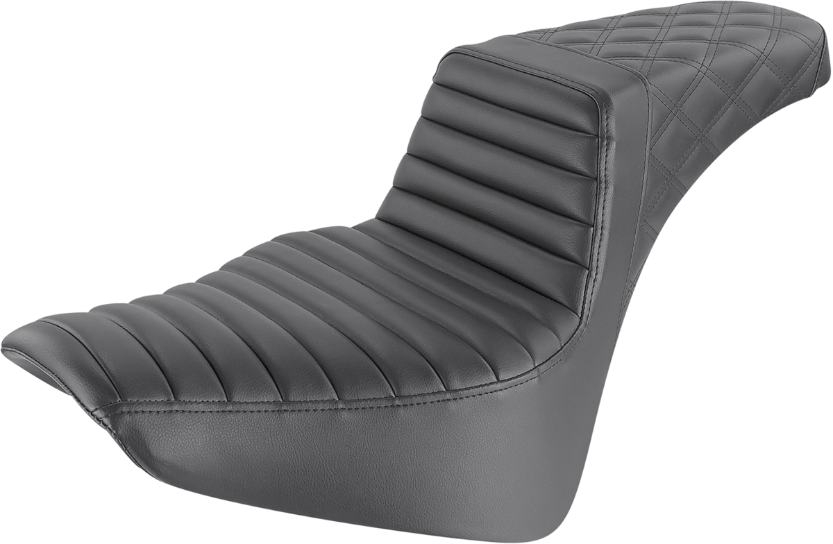 Step-Up Seat — Rear Lattice Stitch/Front Tuck-n-Roll - Step-Up Seat - Front Tuck-n-Roll/Rear Lattice Stitch - Black [0802-1406]