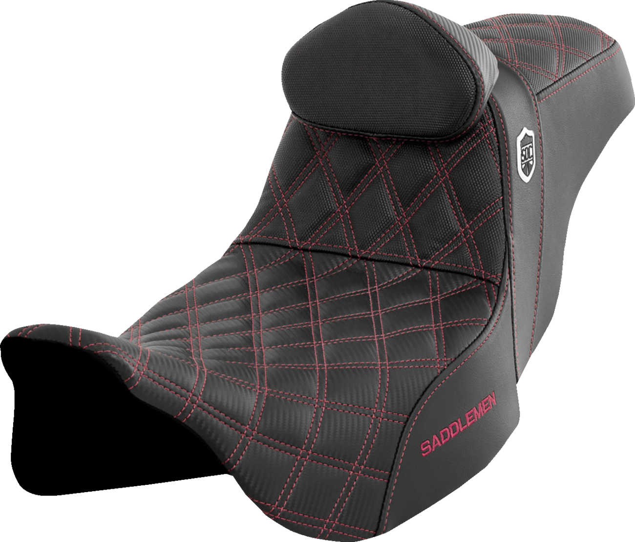 Pro Series SDC Performance Grip Seat - Pro Series SDC Performance Seat - w/ Backrest - Wine Berry Stitch - FLH/FLT '08-'23 [0801-1668]