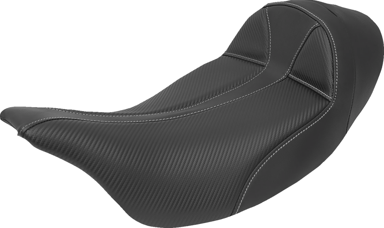 Dominator Solo Seat - Extended Reach - w/o Backrest - Black w/ Gray Stitching - FL '08-'24 [0801-1292]