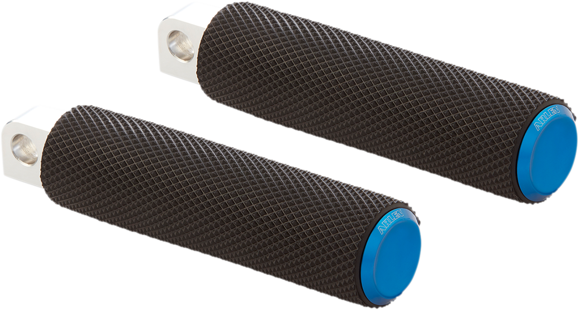 M-Eight Fusion Foot Pegs - Passenger Knurled Foot Pegs - Blue - FL/FX '18-'25 [1620-1974]