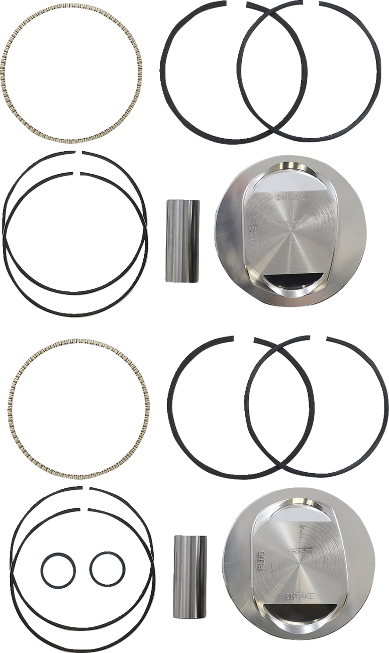 Forged Piston Kit - Piston Kit - 4.000" +0.010" - 10.0:1 CR - 96"/103" Twin Cam Bored to 110 CI w/SE 95 cc Heads [0910-3975]