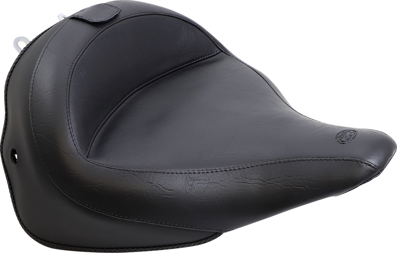 Wide Solo Seat with Removable Backrest - Wide Solo Seat - With Backrest - Vintage - Black - Smooth - FLSTN '05-'17 [0802-0893] - Image 2
