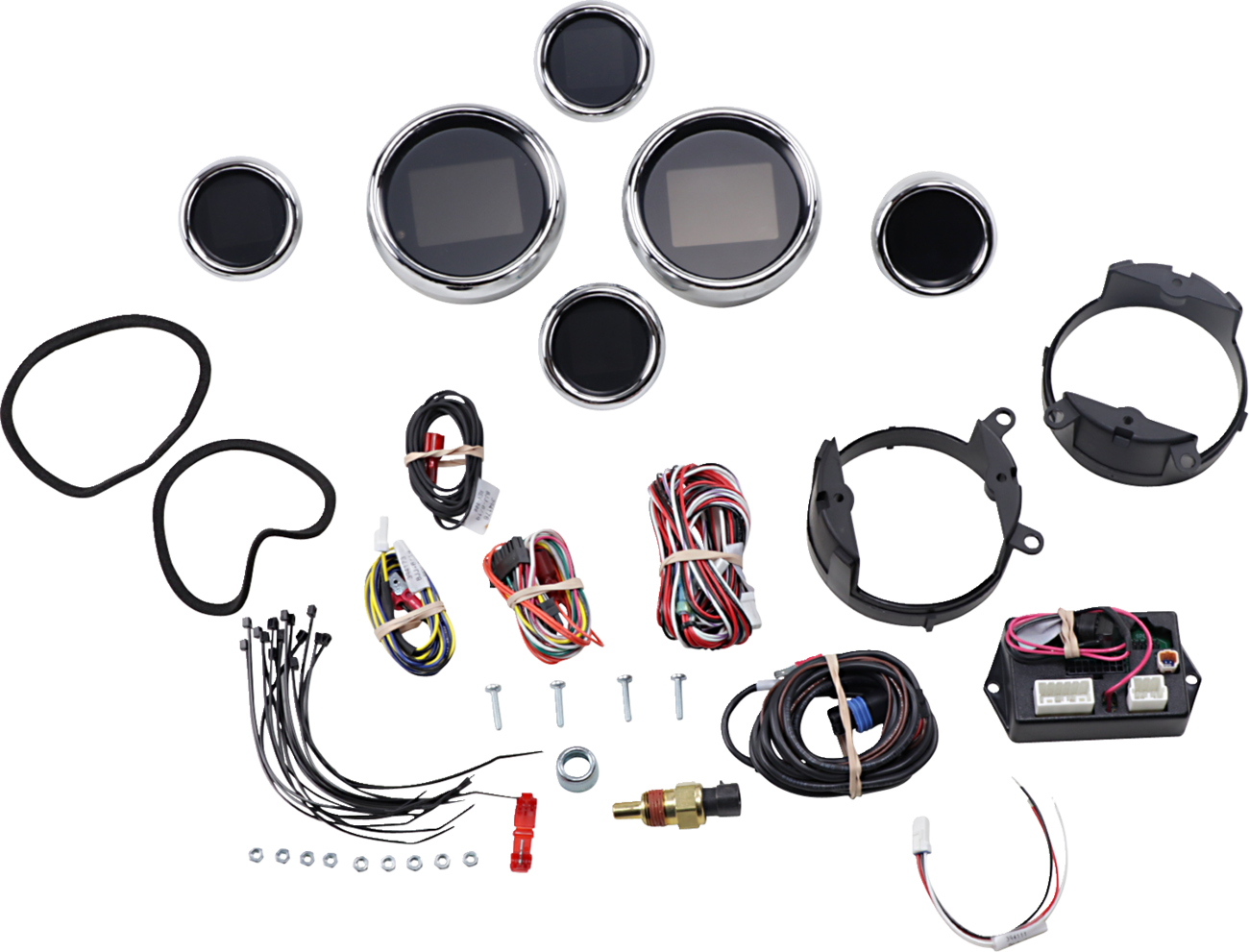 Six-Gauge MLX Series Kit - MLX 6-Gauge Instrument Kit - Chrome Bezel - Touring '99-'03 [2212-0747] - Image 2