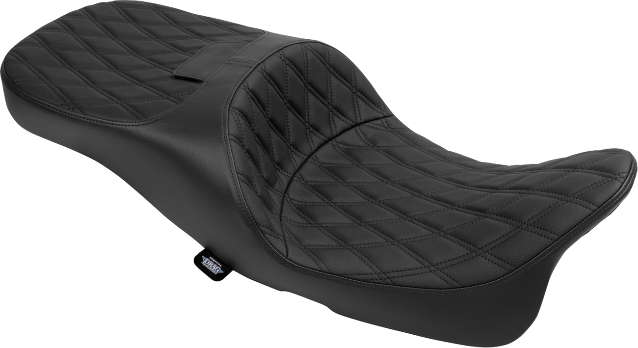 Extended Reach Freedom Touring Seats - Extended Reach Freedom Seat - Vinyl - Double Diamond - Black Stitch - FLT/FLH '09-'25 [0801-1980]
