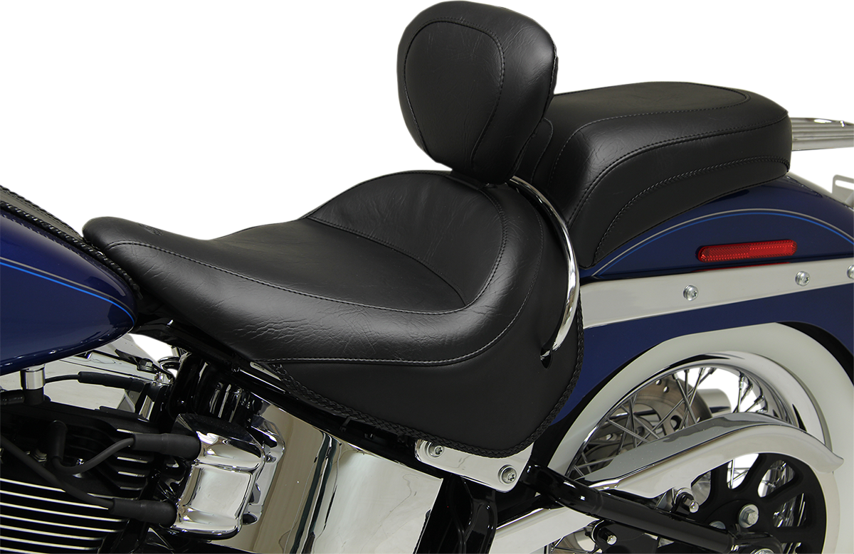Wide Solo Seat with Removable Backrest - Wide Solo Seat - With Backrest - Vintage - Black - Smooth - FLSTN '05-'17 [0802-0893] - Image 7