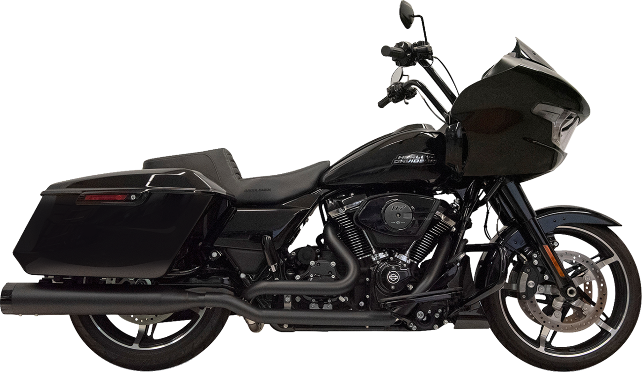 4-1/2" Straight Can Slip-On Mufflers - Black with Black End Cap - Twin Cam Touring [1801-1840] - Image 2