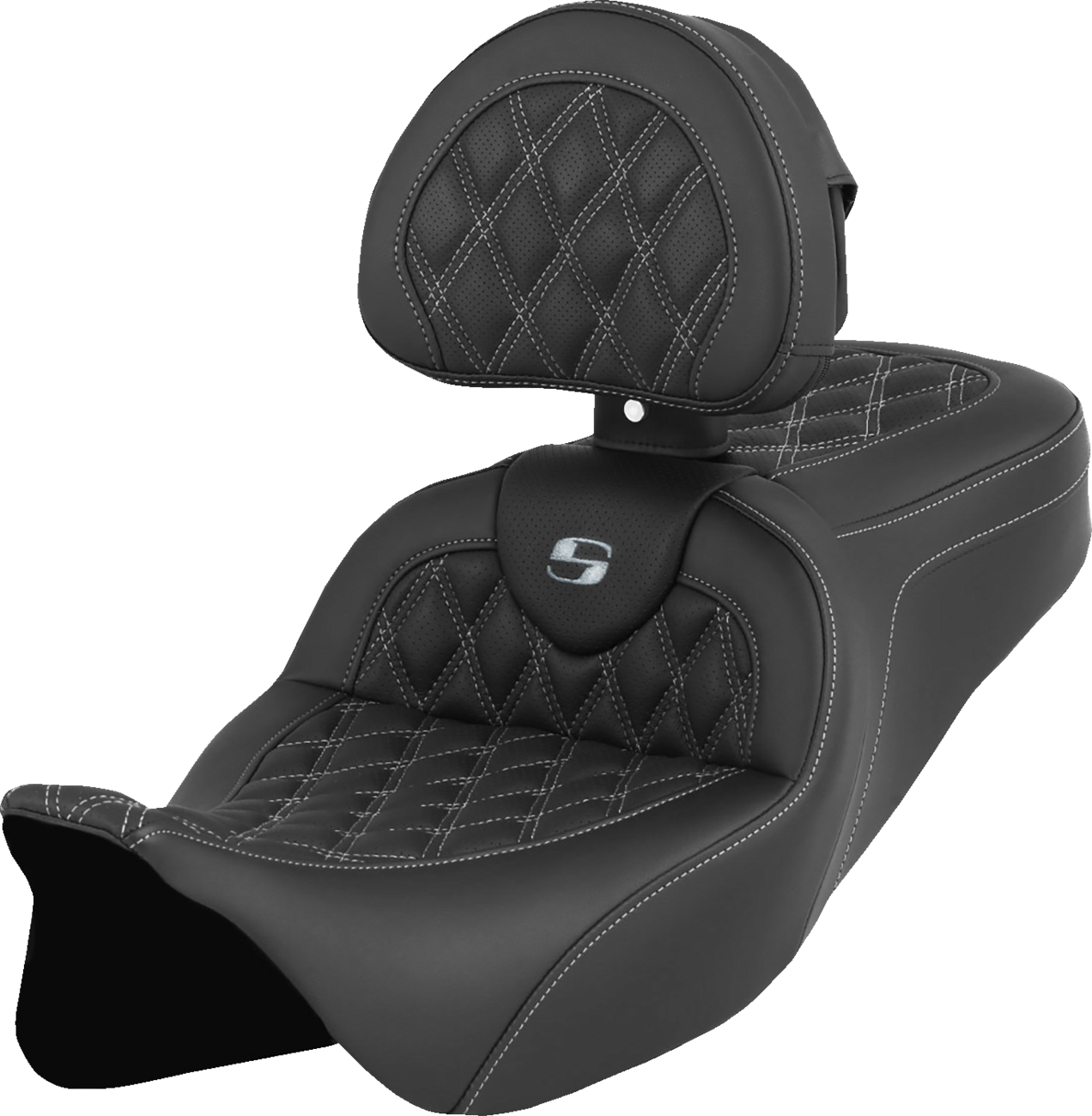 Roadsofa™ Lattice Stitch Seat - Roadsofa™ Seat - with Backrest - Silver Stitch - FL '08-'23 [0801-1610] - Image 2