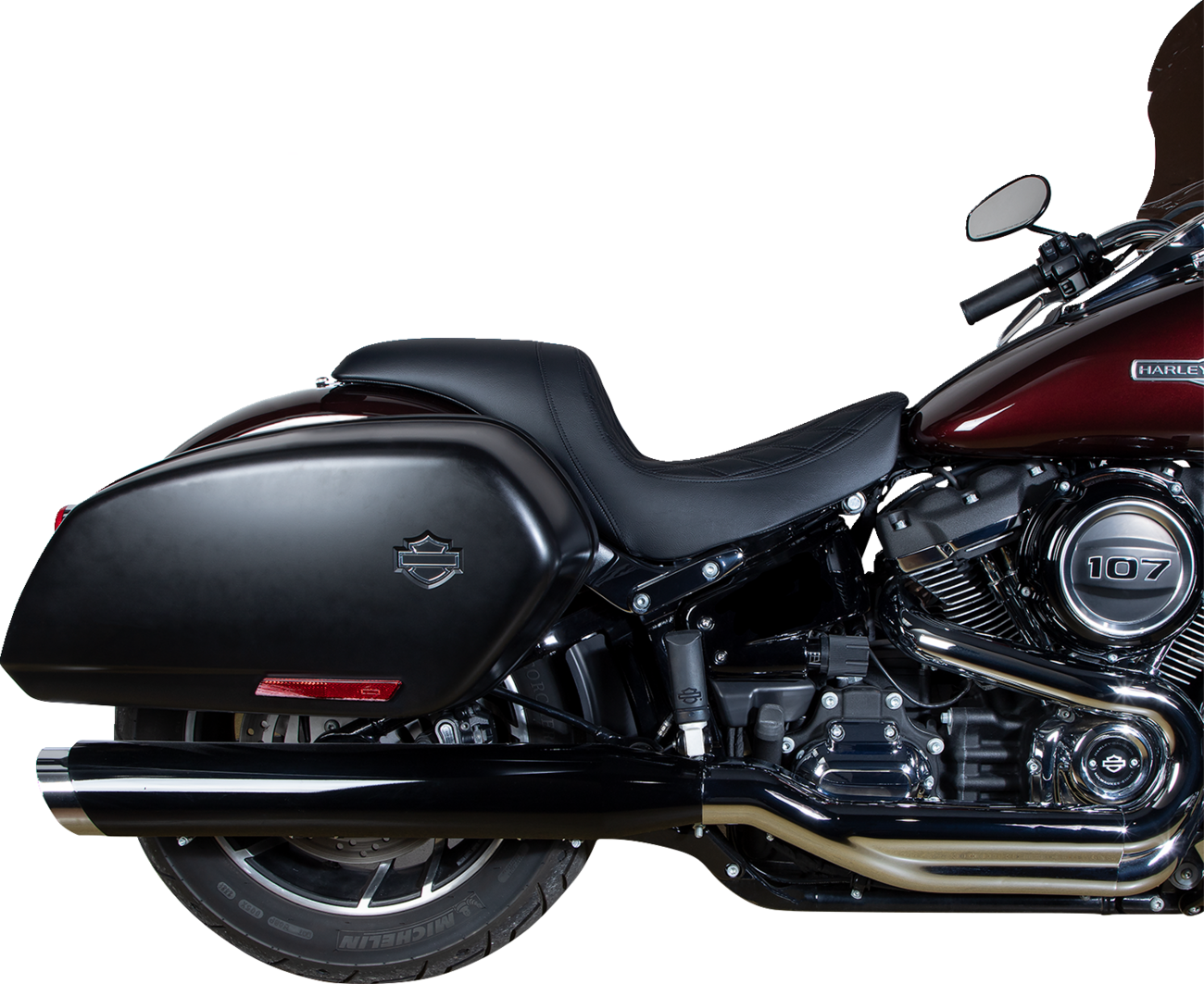 Predator Seat - Double Diamond w/ Black Sitching - Vinyl - FLSB/FXLR '18-'23 [0802-1517] - Image 3