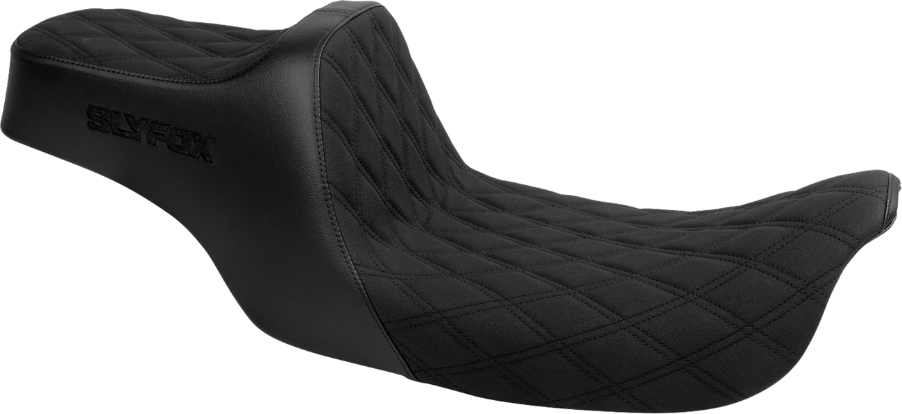 High Noon Seat - Double Diamond - Black Logo - Black Stitch - FLH/FLT '97-'07 [0801-2148]