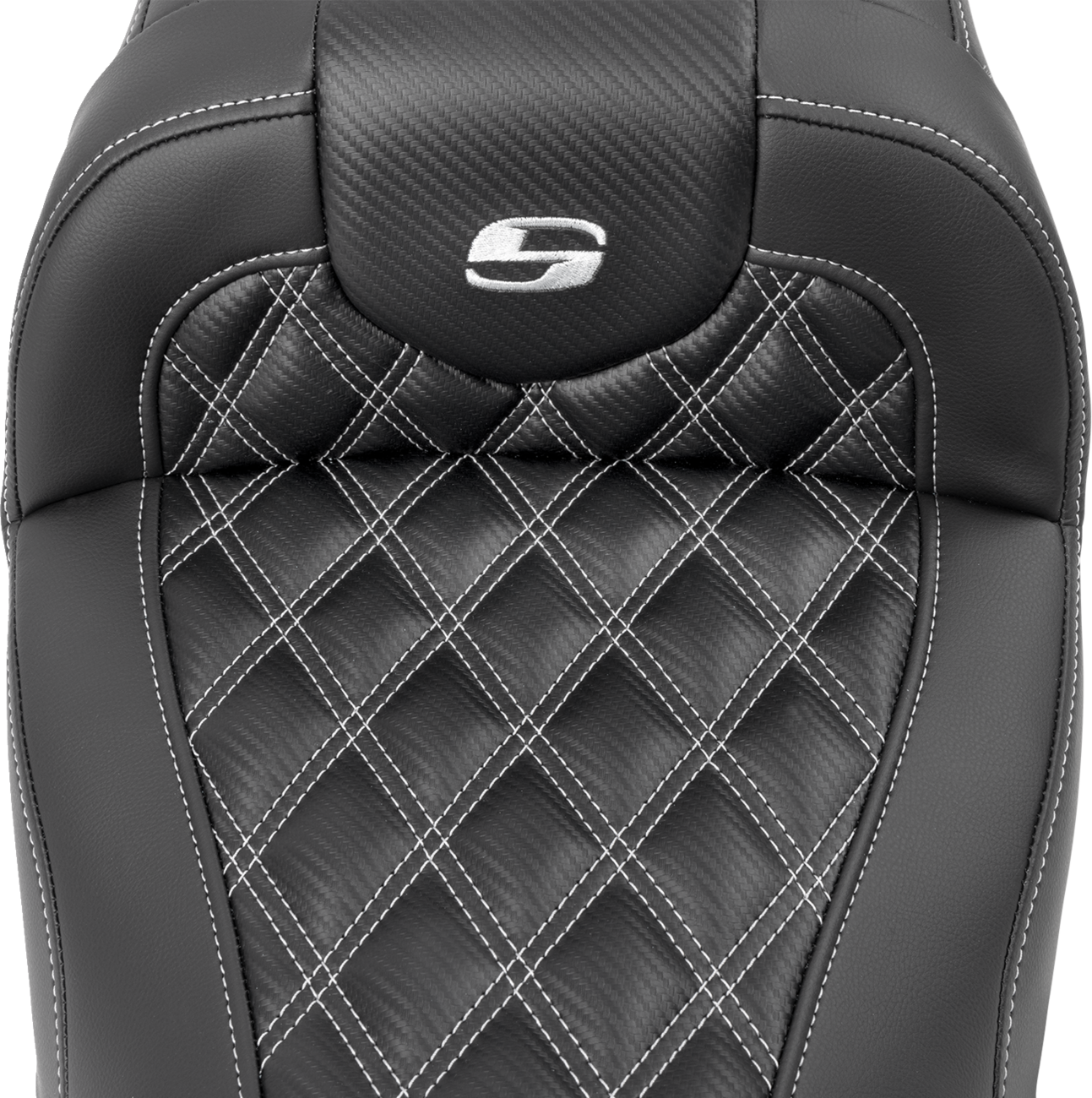 Roadsofa™ Carbon Fiber Seat - RoadSofa™ Carbon Fiber Seat - w/o Backrest - Lattice Stitch - Silver Stitch - FL/FX '23-'24 [0801-1784] - Image 2