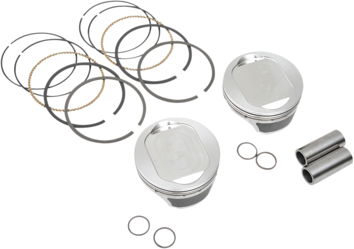 Forged Piston Kit - Piston Kit - 4.000" +0.005" - 10.0:1 CR - 96"/103" Twin Cam Bored to 110 CI w/SE 95 cc Heads [0910-3974]