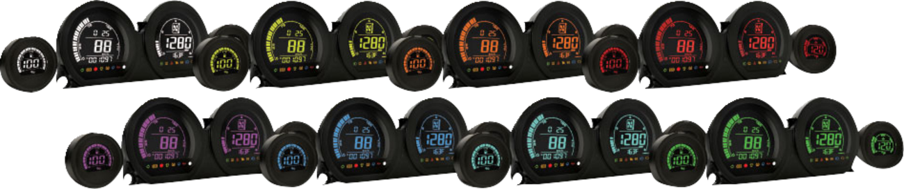 HD-03 - Four-Piece LCD Gauge Kit - Eight Changeable Colors [2210-0663] - Image 2