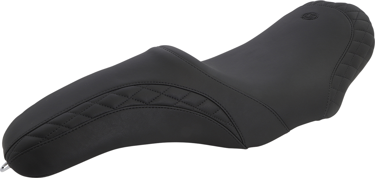 Tripper Fastback™ Seat for Yaffe Tank - Seat - Tripper Fastback™ - Stitched w/ Small Diamond-Stitched Inlays - Black - FL '08-'25 [0801-1171]