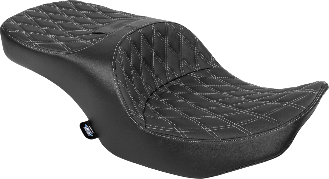 Freedom Touring Seat - Freedom Seat - Black - Vinyl - Silver Double Diamond Stitch - FLT/FLH '23-'25 [0801-2099]