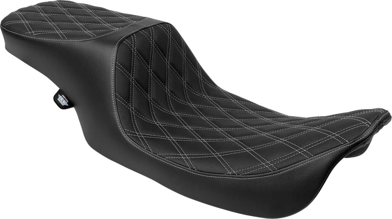 Performance Predator 2-Up Seat - Predator 2-Up Seat - Vinyl - Double Diamond - Silver Stitching- w/o Backrest - FL '97-'07 [0801-1997]