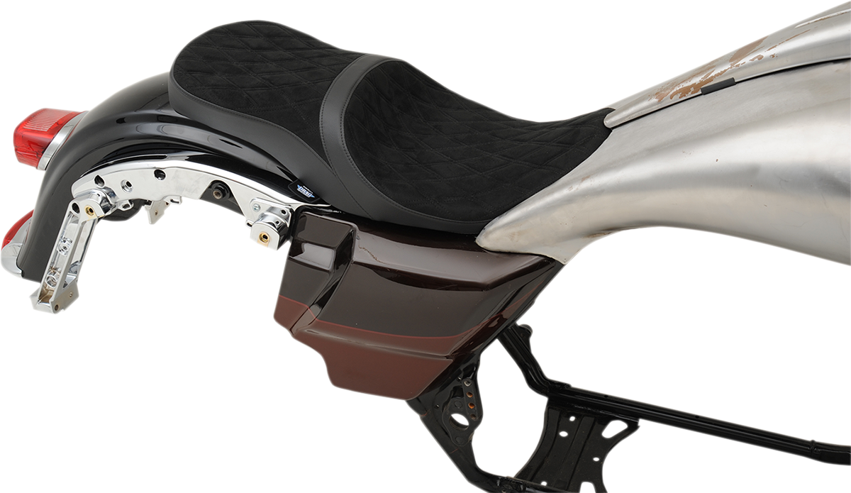 Low Profile Touring Seat - Low Touring Seat - Vinyl - Diamond - Razorback Tanks - FL '08-'23 [0801-1076] - Image 6