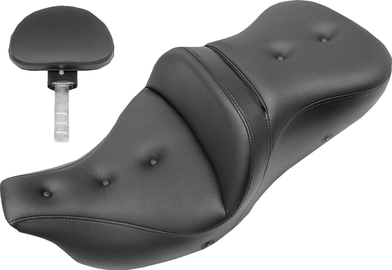 Roadsofa™ Trike Seat - Roadsofa™ Seat - Heated - Pillow Top - with Backrest - Black - FLH/FLT '09-'24 [0801-1198]
