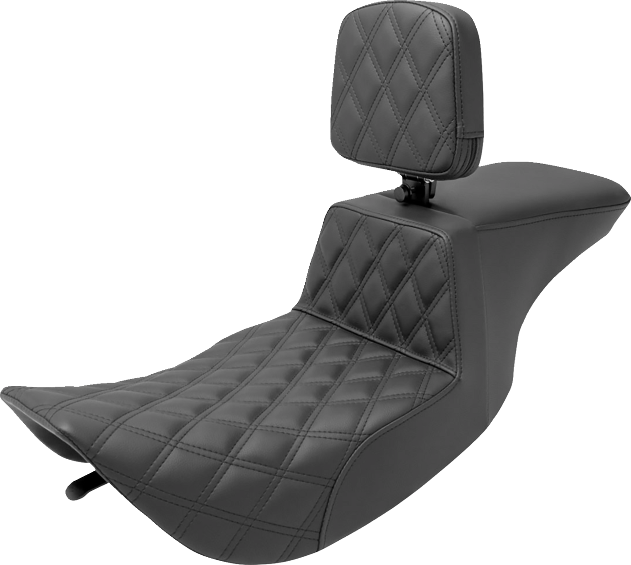 Tour Step-Up Seat - Rider Backrest - Front Lattice Stitch - FLHR/FLHX '97-'07 [0801-1472]