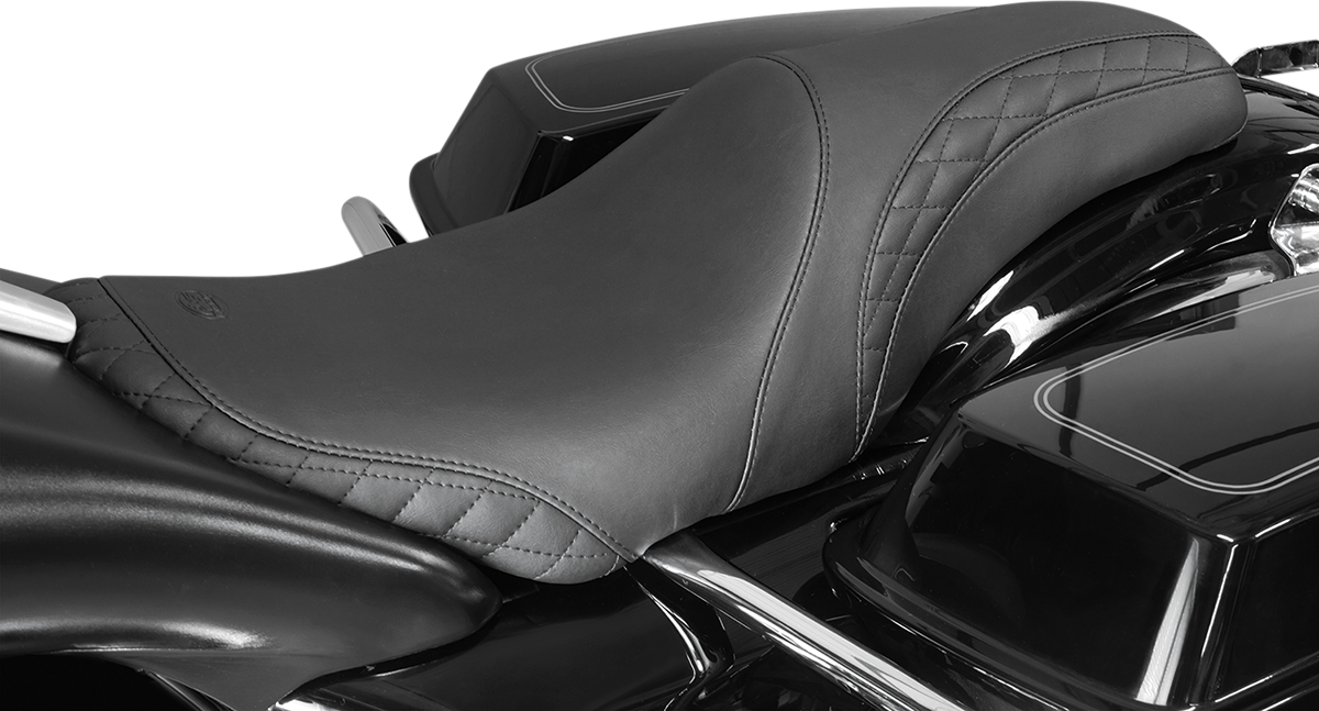 Tripper Fastback™ Seat for Yaffe Tank - Seat - Tripper Fastback™ - Stitched w/ Small Diamond-Stitched Inlays - Black - FL '08-'25 [0801-1171] - Image 4