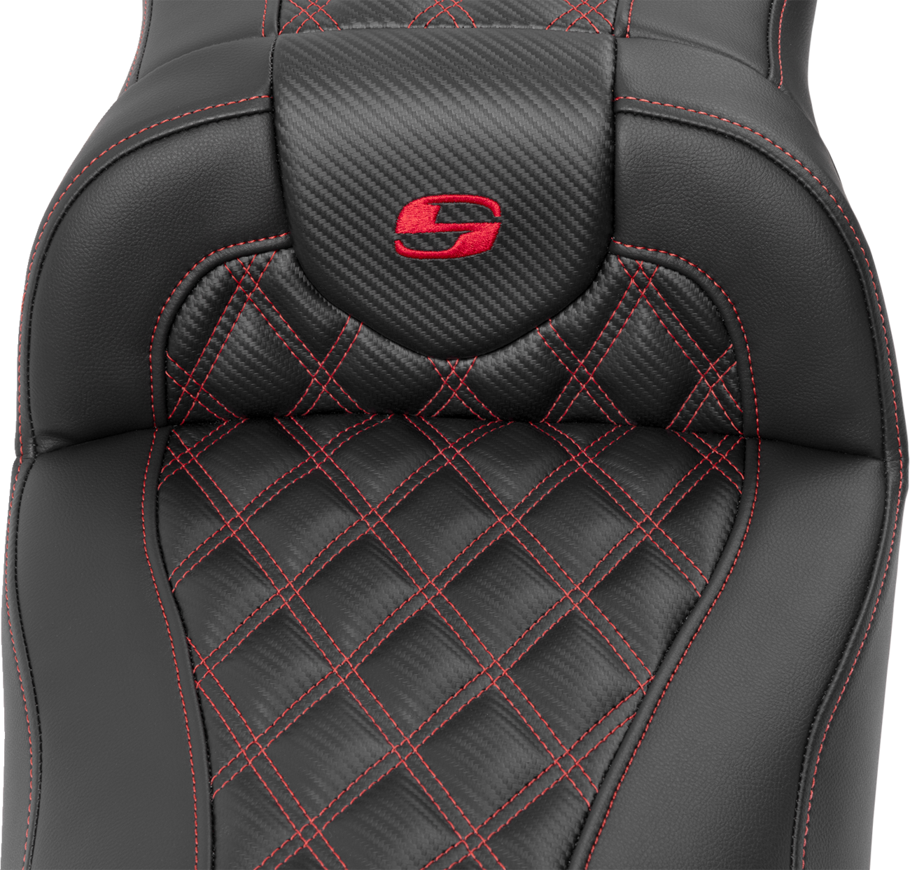 Roadsofa™ Extended Reach Seat - without Backrest - Lattice Stitch - Red Stitch - FLTR/FLHX '23-'24 [0801-1797] - Image 3