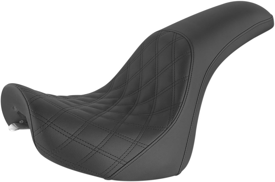 Profiler™ Lattice Stitch Seat - Profiler Seat - Front Lattice/Rear Smooth - Black - FXSTD '01-'07 [0802-1289]