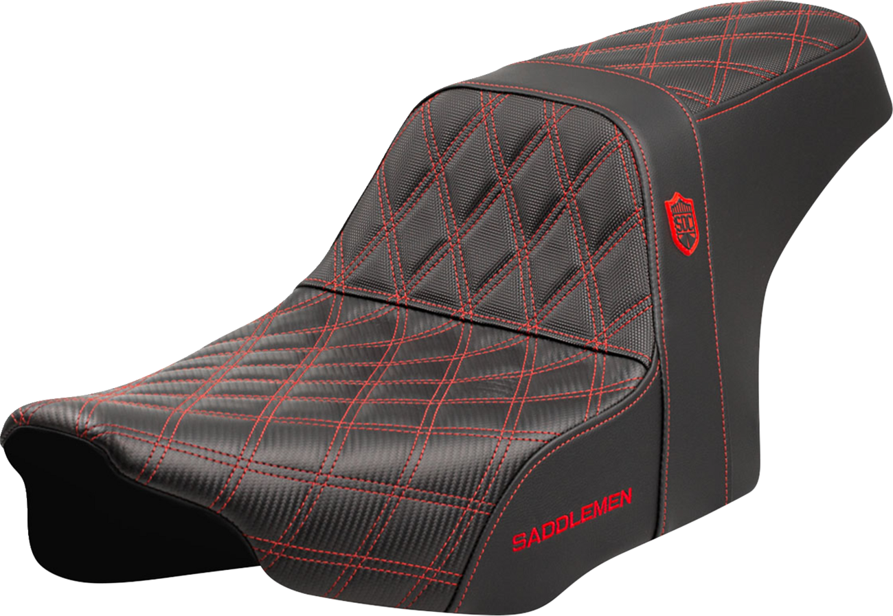 Pro Series SDC Performance Grip Seat - Pro Series SDC Performance Seat - Red Stitching - w/o Backrest - FLT/FLH '23-'24 [0801-2003]