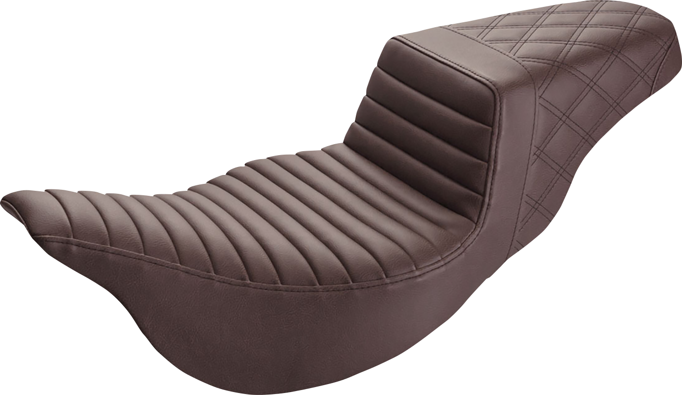 Extended Reach Step-Up Seats - Step-Up Seat - Extended Reach - Front Tuck-n-Roll/Rear Lattice Stitch - Brown - FL '08-'24 [0801-1290]