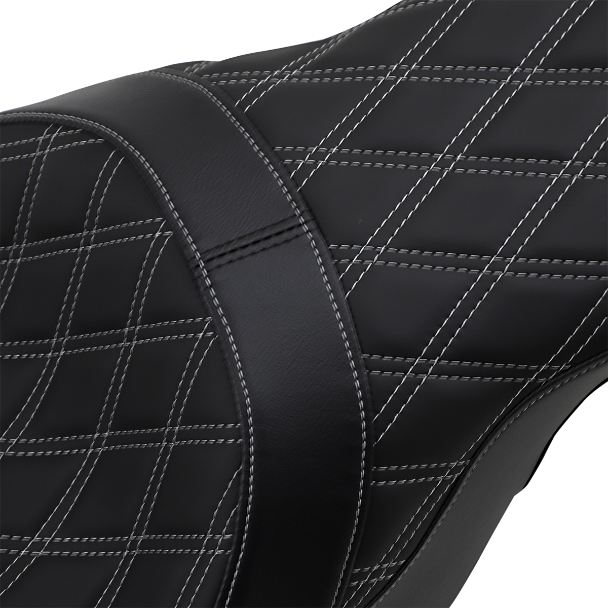 Forward Positioned Predator Seat - Forward Positioned Predator 2-Up Seat - Double Diamond - Silver Stitched - FL '08-'23 [0801-1266] - Image 2