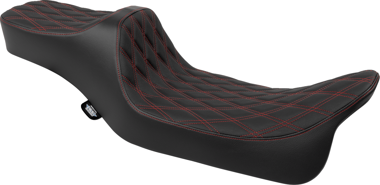 Extended Reach Predator III Seat - Predator III Seat - Extended Reach - Double Diamnd - Red Stitching - FLH/FLT '08-'24 [0801-1925]