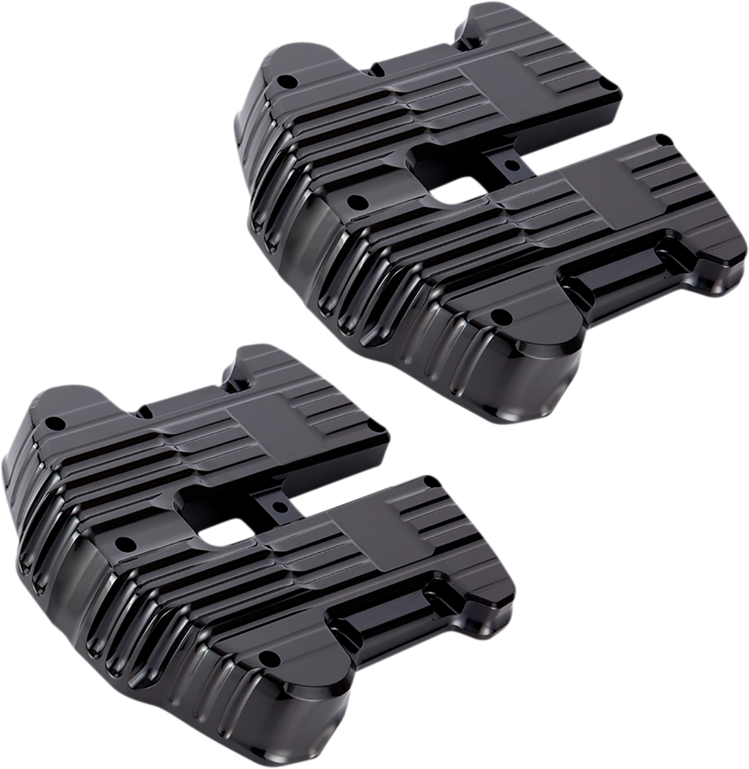 Rocker Box Covers - Black - Grooved [0940-1956] - Image 2